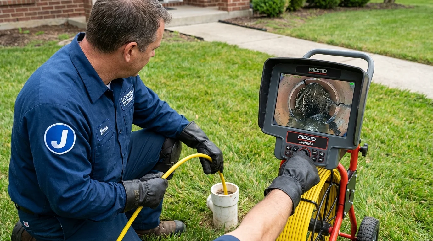 Sewer camera inspection being performed by Johns Plumbing LLC in Breaux Bridge